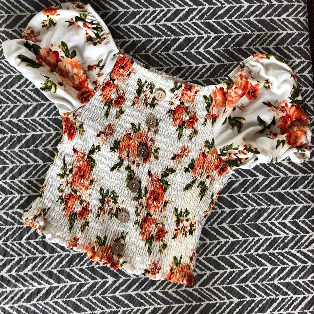Girls flora crop top